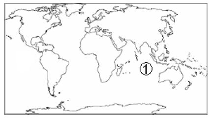 Кой океан е означен с цифрата 1 на картосхемата