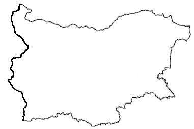 Коя граница на България е отбелязана с удебелена линия върху картата