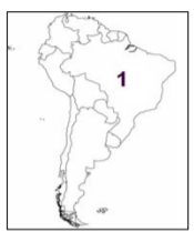 Коя южноамериканска държава е означена на картосхемата с цифрата 1